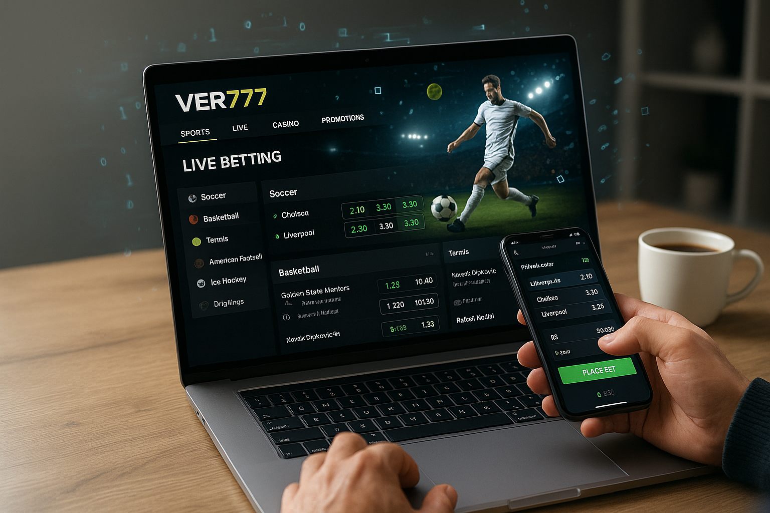 Aposte em apostas esportivas no cassino online VER777