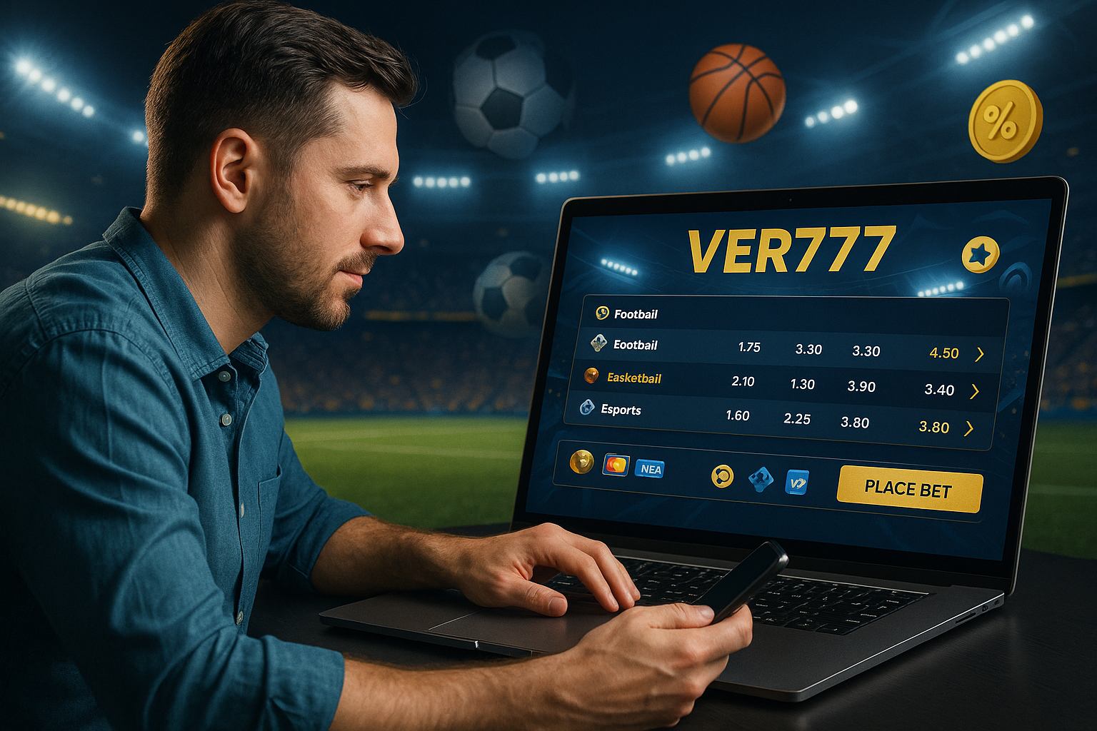 Apostas esportivas no cassino online VER777